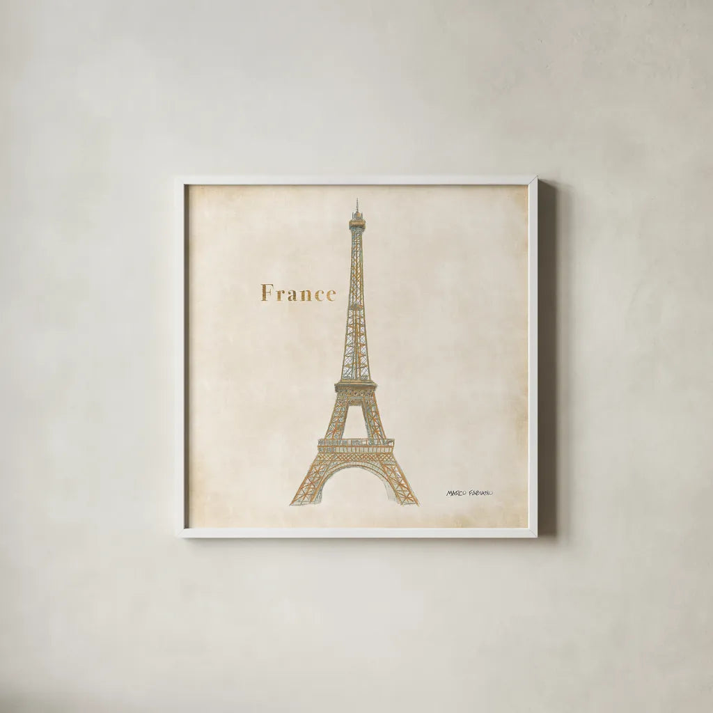 World Trekker III by Marco Fabiano. Shown in a crisp white glass frame for a clean and minimalist style. Available as an archival giclee rolled canvas, fine art paper, or poster print. SKU 37229a.