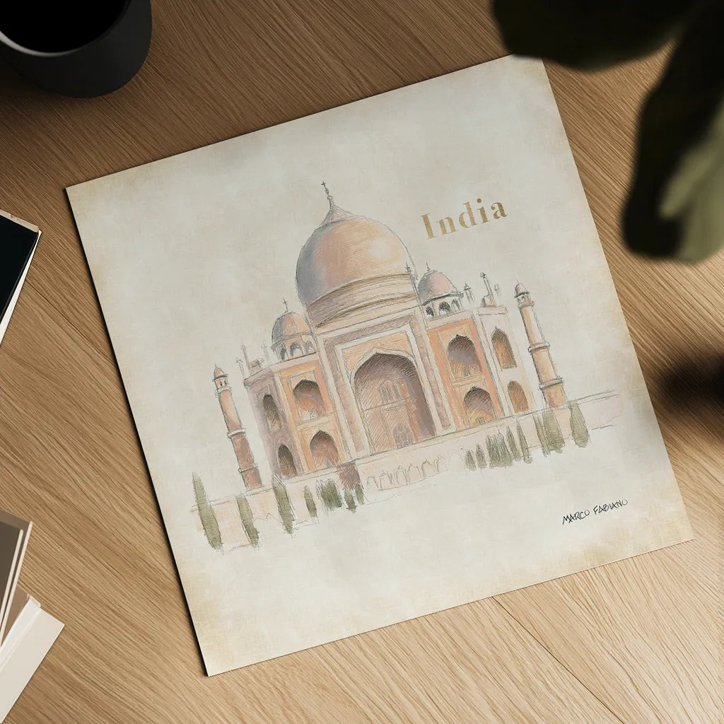 World Trekker IV by Marco Fabiano. Shown as a detailed flat fine art print, highlighting archival giclee quality. Available as an archival giclee rolled canvas, fine art paper, or poster print. SKU 37230a.