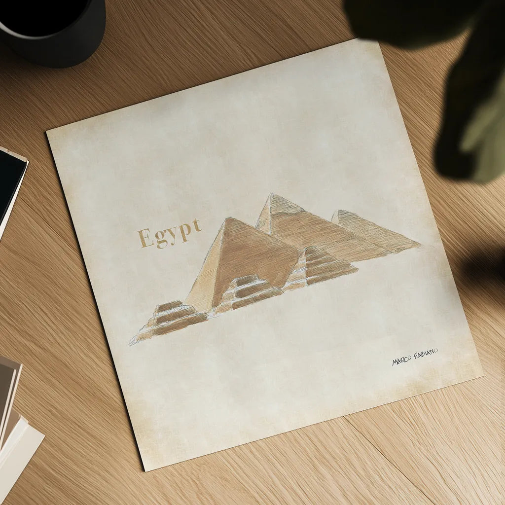 World Trekker IX by Marco Fabiano. Shown as a detailed flat fine art print, highlighting archival giclee quality. Available as an archival giclee rolled canvas, fine art paper, or poster print. SKU 37235a.