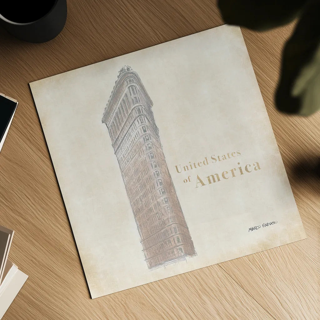 World Trekker V by Marco Fabiano. Shown as a detailed flat fine art print, highlighting archival giclee quality. Available as an archival giclee rolled canvas, fine art paper, or poster print. SKU 37231a.