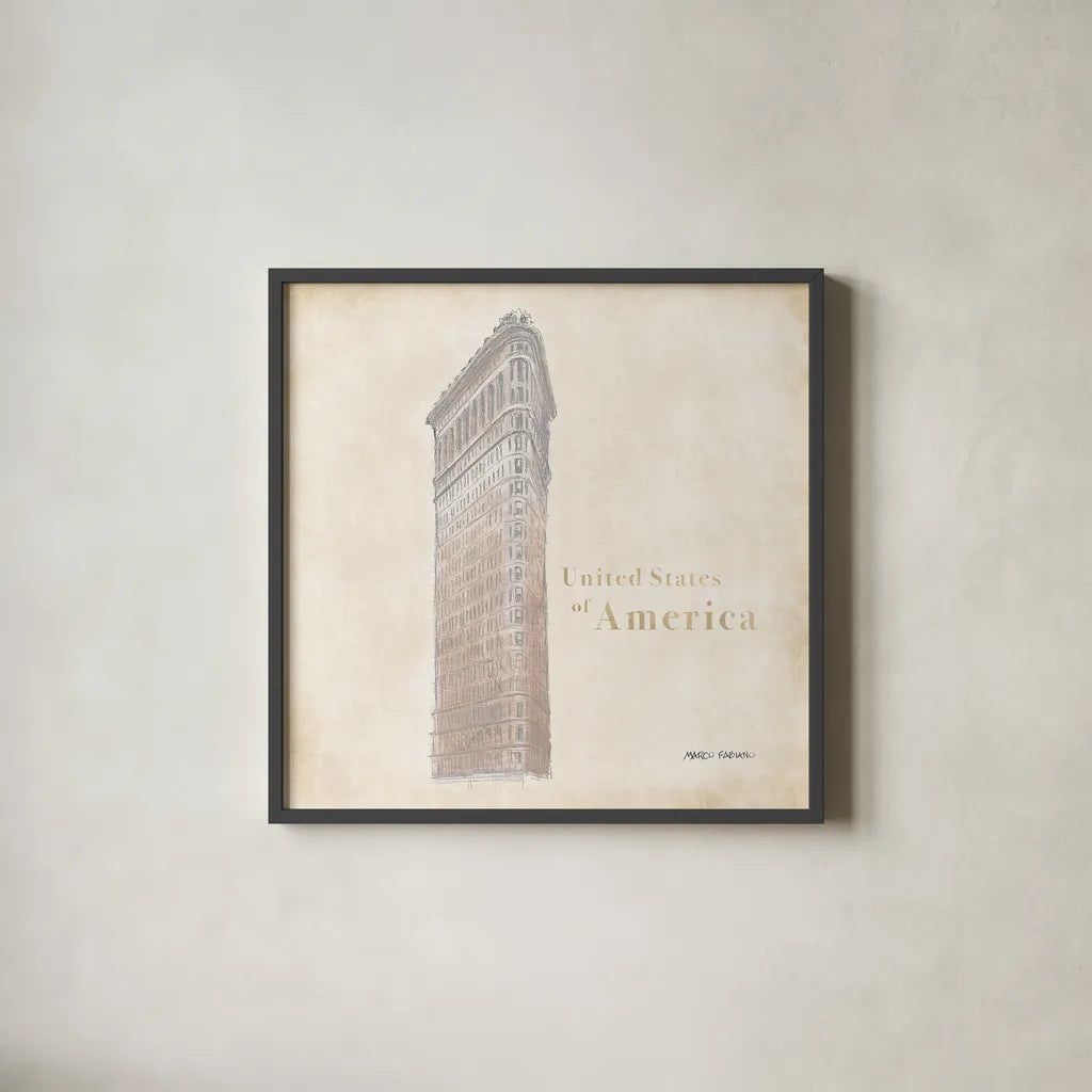 World Trekker V by Marco Fabiano. Shown in a sleek black glass frame for a contemporary gallery look. Available as an archival giclee rolled canvas, fine art paper, or poster print. SKU 37231a.