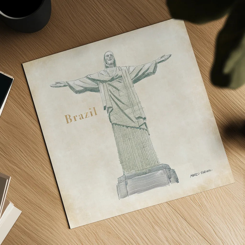 World Trekker VI by Marco Fabiano. Shown as a detailed flat fine art print, highlighting archival giclee quality. Available as an archival giclee rolled canvas, fine art paper, or poster print. SKU 37232a.