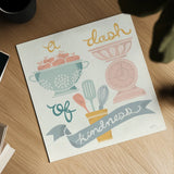 A Dash of Kindness Pastel by Mary Urban. Shown as a detailed flat fine art print, highlighting archival giclee quality. Available as an archival giclee rolled canvas, fine art paper, or poster print. SKU 56992a.