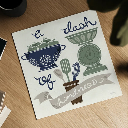 A Dash of Kindness Winter by Mary Urban. Shown as a detailed flat fine art print, highlighting archival giclee quality. Available as an archival giclee rolled canvas, fine art paper, or poster print. SKU 62317a.