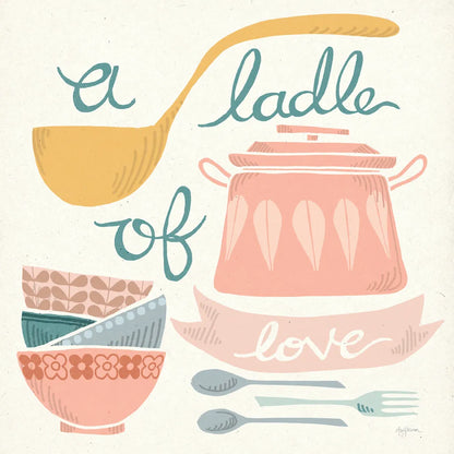 A Ladle of Love Pastel by Mary Urban. SKU 56989a. Archival Giclee Fine art print for wall decor.