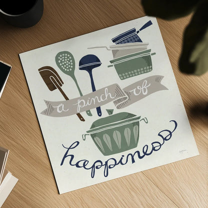 A Pinch of Happiness Winter by Mary Urban. Shown as a detailed flat fine art print, highlighting archival giclee quality. Available as an archival giclee rolled canvas, fine art paper, or poster print. SKU 62315a.