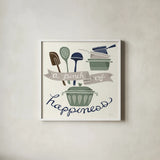 A Pinch of Happiness Winter by Mary Urban. Shown in a crisp white glass frame for a clean and minimalist style. Available as an archival giclee rolled canvas, fine art paper, or poster print. SKU 62315a.
