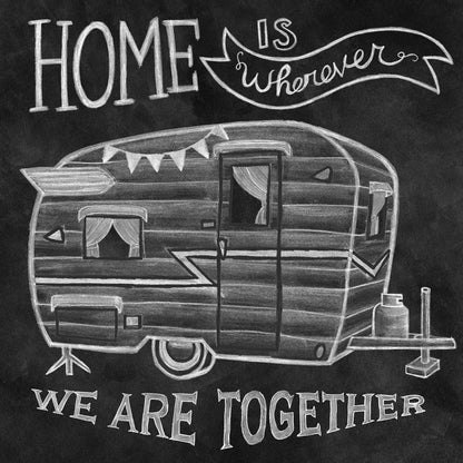 Adventure Love Camper Chalk by Mary Urban. SKU 30517a. Archival Giclee Fine art print for wall decor.