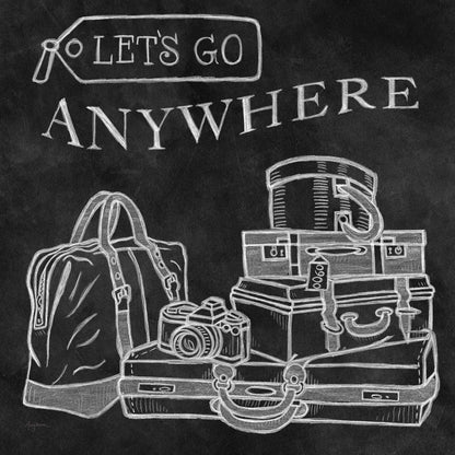 Adventure Love Suitcase Chalk by Mary Urban. SKU 30515a. Archival Giclee Fine art print for wall decor.