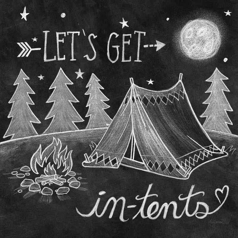 Adventure Love Tent Chalk by Mary Urban. SKU 30514a. Archival Giclee Fine art print for wall decor.