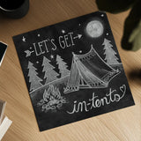 Adventure Love Tent Chalk by Mary Urban. Shown as a detailed flat fine art print, highlighting archival giclee quality. Available as an archival giclee rolled canvas, fine art paper, or poster print. SKU 30514a.