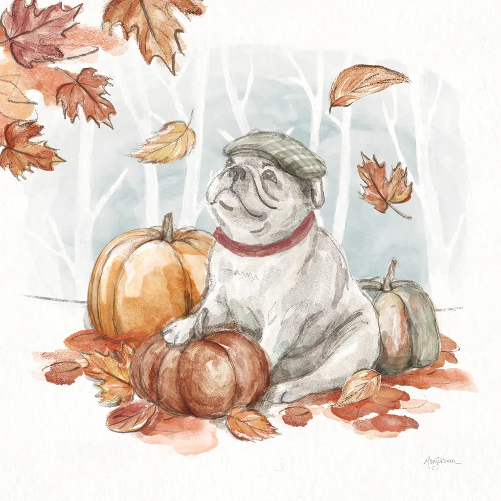 Autumn Dogs V by Mary Urban. SKU 90338a. Archival Giclee Fine art print for wall decor.