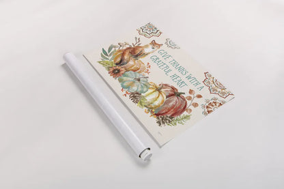 Autumn Friends II by Mary Urban. shown as a rolled paper print. Available as archival giclee rolled canvas, fine art paper, or poster print. SKU 49831i.