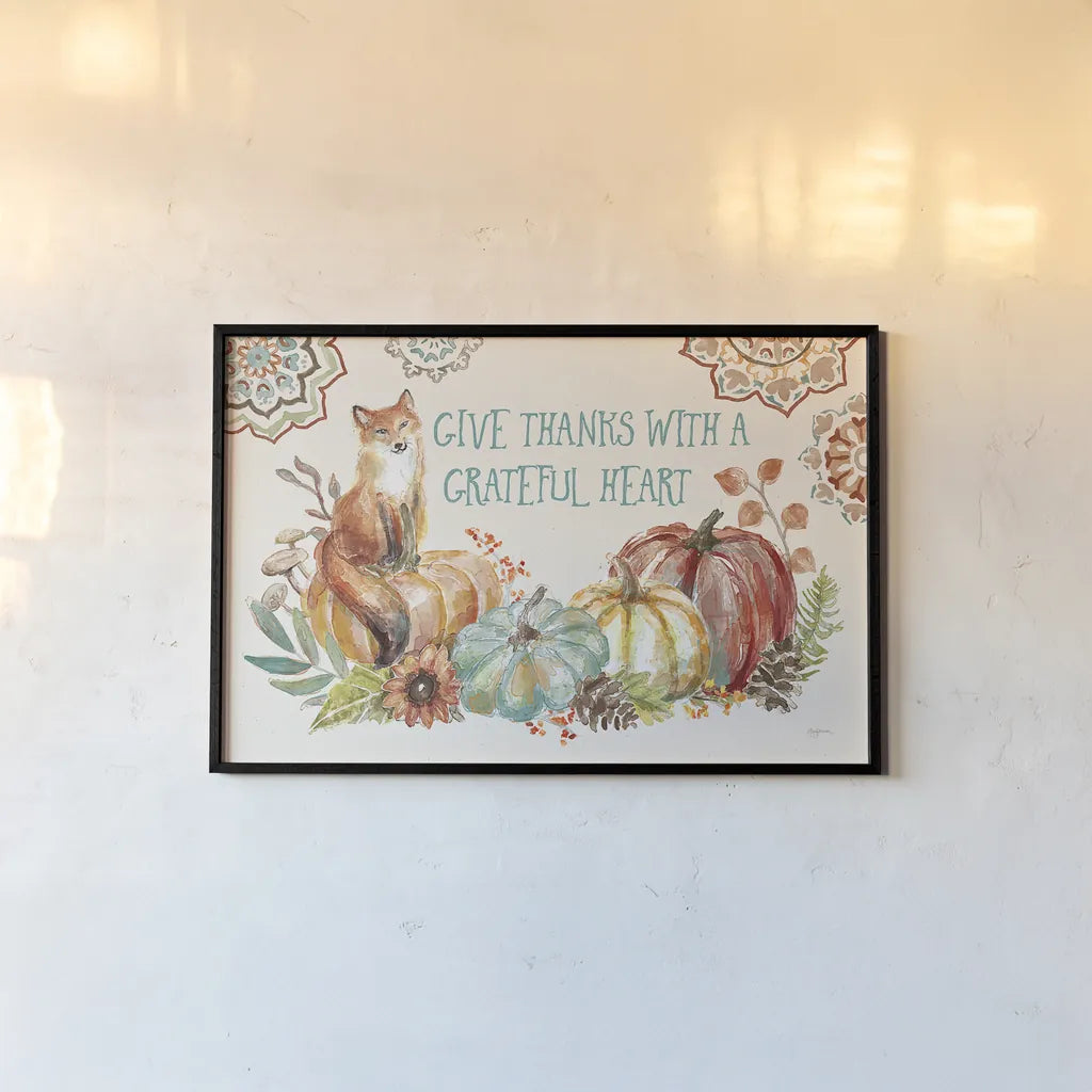 Autumn Friends II by Mary Urban. shown as a paper print in a black flame. Available as a archival giclee rolled canvas, fine art paper, or poster print. SKU 49831i.