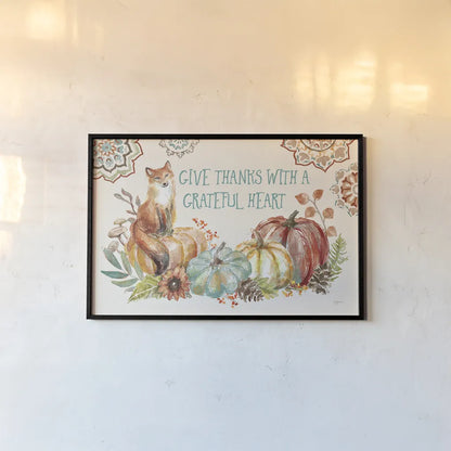 Autumn Friends II by Mary Urban. shown as a paper print in a black flame. Available as a archival giclee rolled canvas, fine art paper, or poster print. SKU 49831i.