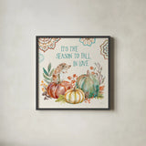 Autumn Friends III by Mary Urban. Shown in a sleek black glass frame for a contemporary gallery look. Available as an archival giclee rolled canvas, fine art paper, or poster print. SKU 49832a.