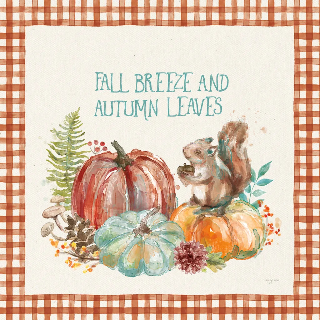 Autumn Friends IV Pattern VA by Mary Urban. SKU 50600a. Archival Giclee Fine art print for wall decor.