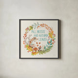 Autumn Friends VI by Mary Urban. Shown in a sleek black glass frame for a contemporary gallery look. Available as an archival giclee rolled canvas, fine art paper, or poster print. SKU 49835a.