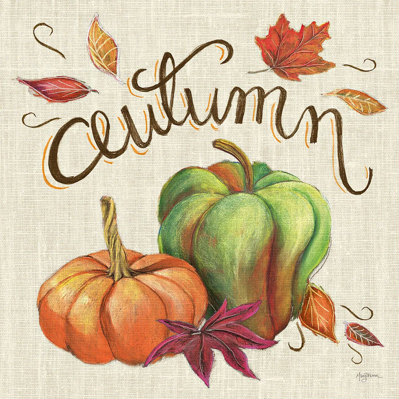 Autumn Harvest I Linen by Mary Urban. SKU 47590a. Archival Giclee Fine art print for wall decor.