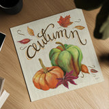 Autumn Harvest I Linen by Mary Urban. Shown as a detailed flat fine art print, highlighting archival giclee quality. Available as an archival giclee rolled canvas, fine art paper, or poster print. SKU 47590a.