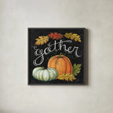 Autumn Harvest III Square by Mary Urban. Shown in a sleek black glass frame for a contemporary gallery look. Available as an archival giclee rolled canvas, fine art paper, or poster print. SKU 33115a.