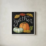 Autumn Harvest III Square by Mary Urban. Shown in a crisp white glass frame for a clean and minimalist style. Available as an archival giclee rolled canvas, fine art paper, or poster print. SKU 33115a.