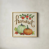 Autumn Harvest IV Linen by Mary Urban. Shown in a natural wood glass frame for a timeless modern aesthetic. Available as an archival giclee rolled canvas, fine art paper, or poster print. SKU 47593a.