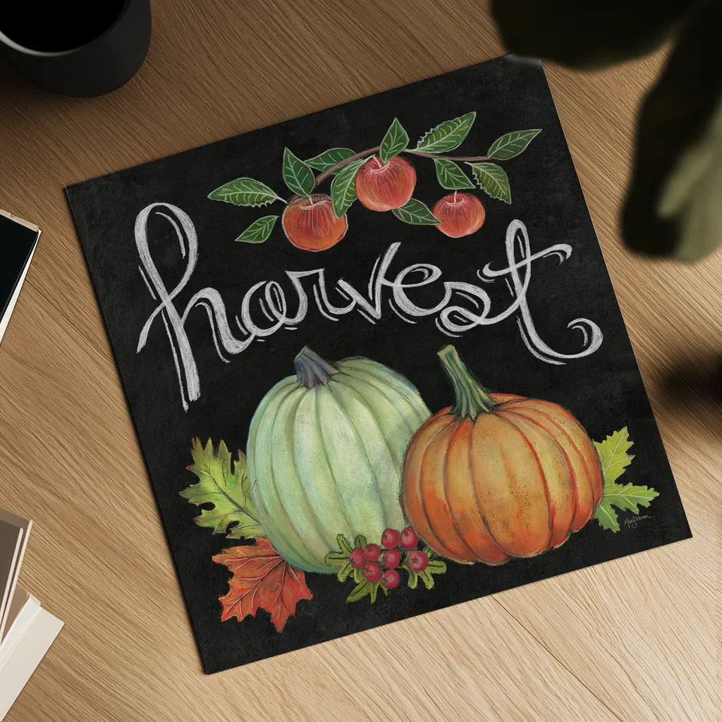 Autumn Harvest IV Square by Mary Urban. Shown as a detailed flat fine art print, highlighting archival giclee quality. Available as an archival giclee rolled canvas, fine art paper, or poster print. SKU 33116a.