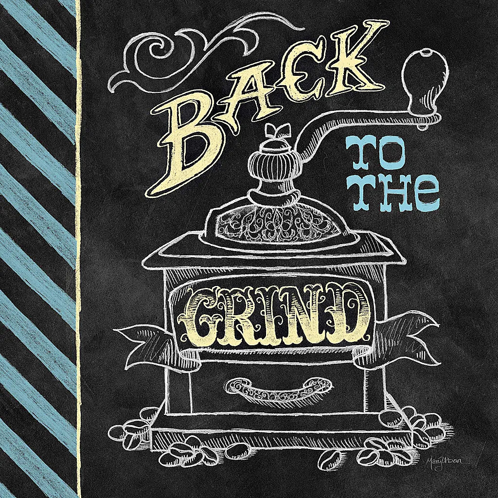 Back to the Grind Color by Mary Urban. SKU 38642a. Archival Giclee Fine art print for wall decor.