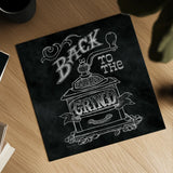 Back to the Grind No Border Square by Mary Urban. Shown as a detailed flat fine art print, highlighting archival giclee quality. Available as an archival giclee rolled canvas, fine art paper, or poster print. SKU 38644a.