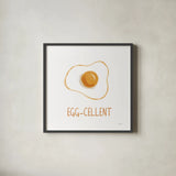 Bacon and Eggs II by Mary Urban. Shown in a sleek black glass frame for a contemporary gallery look. Available as an archival giclee rolled canvas, fine art paper, or poster print. SKU 76218a.