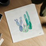 Bohemian Cactus II by Mary Urban. Shown as a detailed flat fine art print, highlighting archival giclee quality. Available as an archival giclee rolled canvas, fine art paper, or poster print. SKU 46232a.