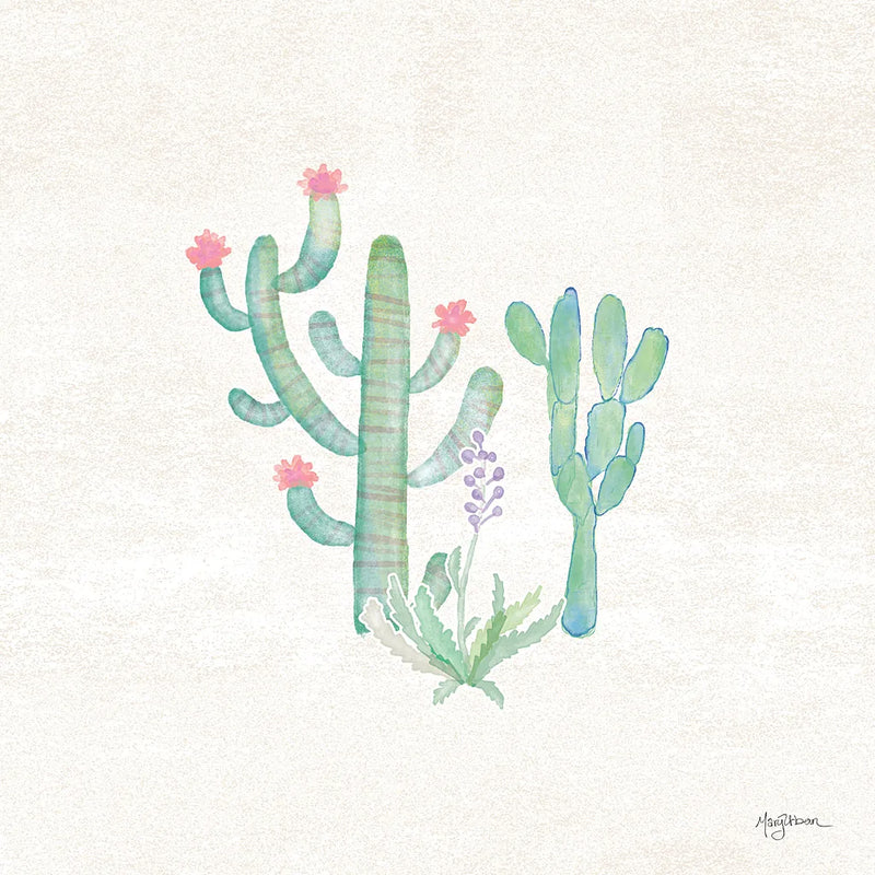 Bohemian Cactus IV by Mary Urban. SKU 46234a. Archival Giclee Fine art print for wall decor.