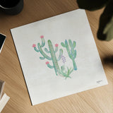 Bohemian Cactus IV by Mary Urban. Shown as a detailed flat fine art print, highlighting archival giclee quality. Available as an archival giclee rolled canvas, fine art paper, or poster print. SKU 46234a.
