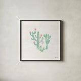 Bohemian Cactus IV by Mary Urban. Shown in a sleek black glass frame for a contemporary gallery look. Available as an archival giclee rolled canvas, fine art paper, or poster print. SKU 46234a.