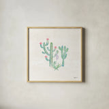Bohemian Cactus IV by Mary Urban. Shown in a natural wood glass frame for a timeless modern aesthetic. Available as an archival giclee rolled canvas, fine art paper, or poster print. SKU 46234a.