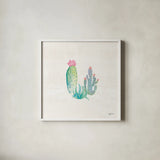 Bohemian Cactus V by Mary Urban. Shown in a crisp white glass frame for a clean and minimalist style. Available as an archival giclee rolled canvas, fine art paper, or poster print. SKU 46235a.
