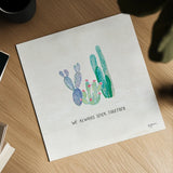 Bohemian Cactus VI by Mary Urban. Shown as a detailed flat fine art print, highlighting archival giclee quality. Available as an archival giclee rolled canvas, fine art paper, or poster print. SKU 46236a.