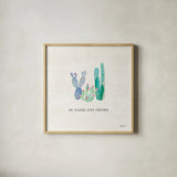 Bohemian Cactus VI by Mary Urban. Shown in a natural wood glass frame for a timeless modern aesthetic. Available as an archival giclee rolled canvas, fine art paper, or poster print. SKU 46236a.