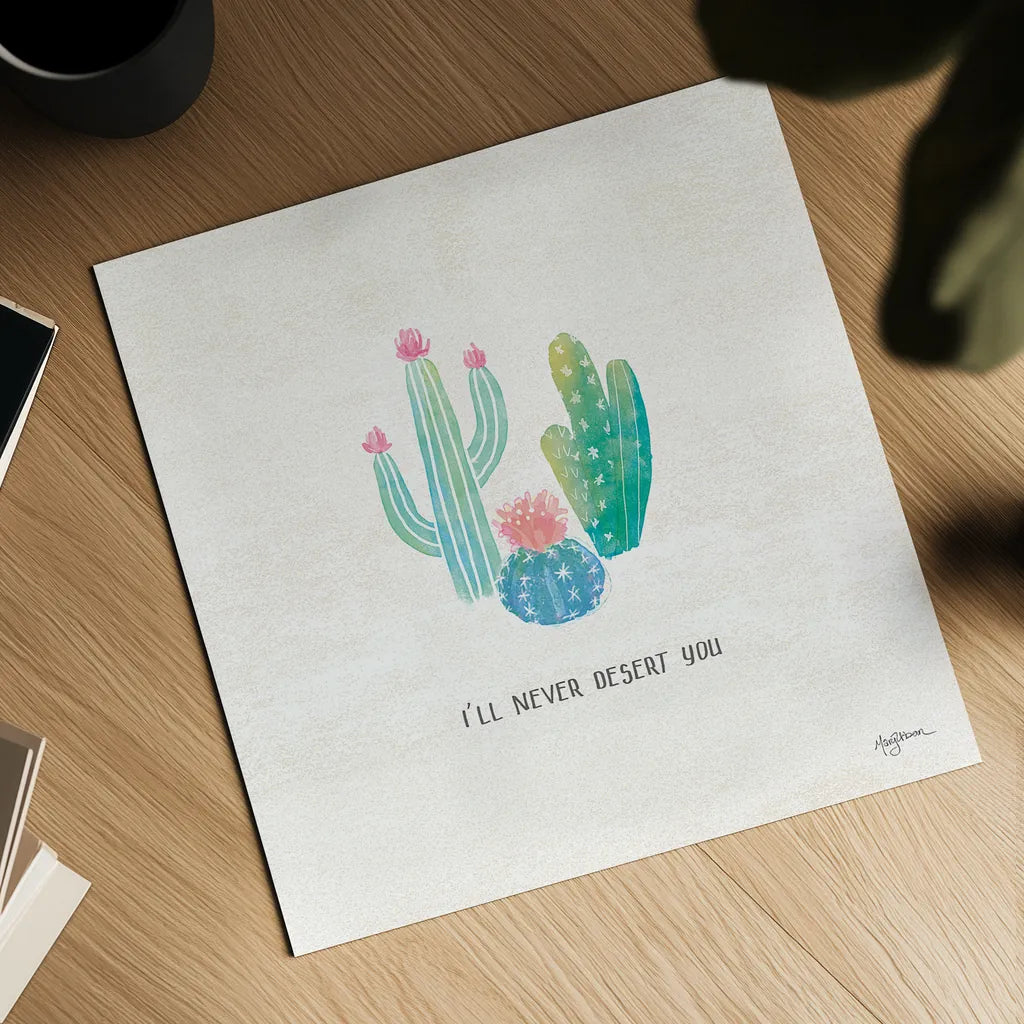 Bohemian Cactus VII by Mary Urban. Shown as a detailed flat fine art print, highlighting archival giclee quality. Available as an archival giclee rolled canvas, fine art paper, or poster print. SKU 46237a.