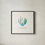 Bohemian Cactus VII by Mary Urban. Shown in a sleek black glass frame for a contemporary gallery look. Available as an archival giclee rolled canvas, fine art paper, or poster print. SKU 46237a.