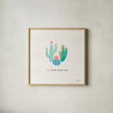 Bohemian Cactus VII by Mary Urban. Shown in a natural wood glass frame for a timeless modern aesthetic. Available as an archival giclee rolled canvas, fine art paper, or poster print. SKU 46237a.