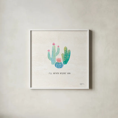 Bohemian Cactus VII by Mary Urban. Shown in a crisp white glass frame for a clean and minimalist style. Available as an archival giclee rolled canvas, fine art paper, or poster print. SKU 46237a.