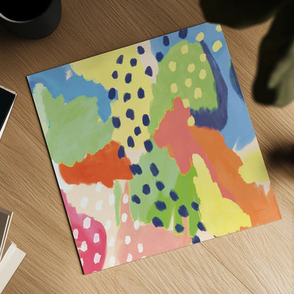 Bright Life I Blue Green Crop by Mary Urban. Shown as a detailed flat fine art print, highlighting archival giclee quality. Available as an archival giclee rolled canvas, fine art paper, or poster print. SKU 52117a.