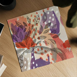 Bright Life I Red Yellow Line Crop by Mary Urban. Shown as a detailed flat fine art print, highlighting archival giclee quality. Available as an archival giclee rolled canvas, fine art paper, or poster print. SKU 37498a.
