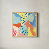 Bright Life I v2 Crop by Mary Urban. Shown in a natural wood glass frame for a timeless modern aesthetic. Available as an archival giclee rolled canvas, fine art paper, or poster print. SKU 37528a.