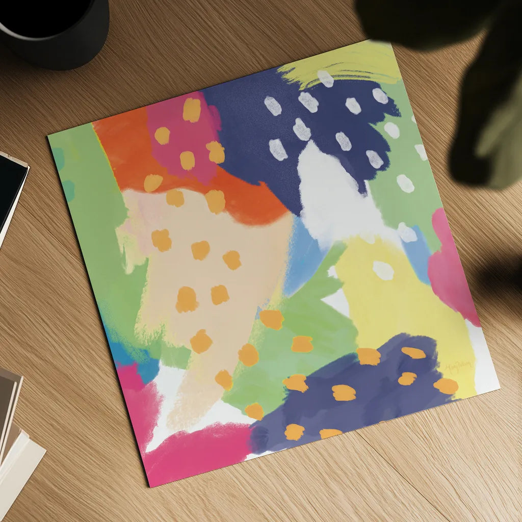 Bright Life II Blue Green Crop by Mary Urban. Shown as a detailed flat fine art print, highlighting archival giclee quality. Available as an archival giclee rolled canvas, fine art paper, or poster print. SKU 52118a.