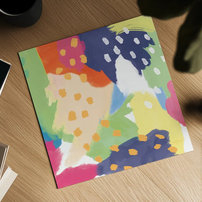 Bright Life II Blue Green Crop by Mary Urban. Shown as a detailed flat fine art print, highlighting archival giclee quality. Available as an archival giclee rolled canvas, fine art paper, or poster print. SKU 52118a.