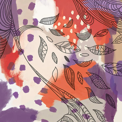 Bright Life II Red Yellow Line Crop by Mary Urban. SKU 37499a. Archival Giclee Fine art print for wall decor.