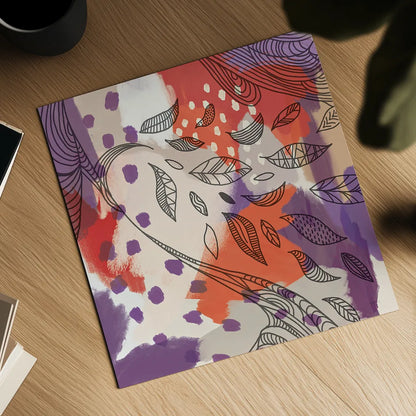 Bright Life II Red Yellow Line Crop by Mary Urban. Shown as a detailed flat fine art print, highlighting archival giclee quality. Available as an archival giclee rolled canvas, fine art paper, or poster print. SKU 37499a.